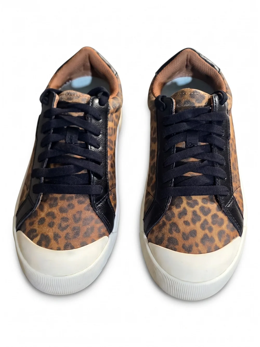 Dr. Scholl's Time Off Leopard Print Platform Sneakers Women's 7 Leather